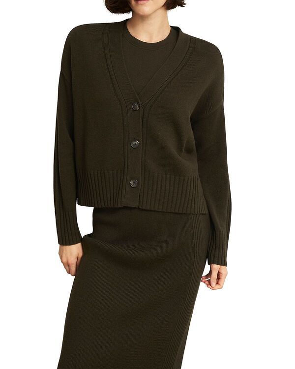 ホッブスロンドン レディース アウター カーディガン HOBBS LONDON Wentworth Cardigan Dark Olive オリーブ