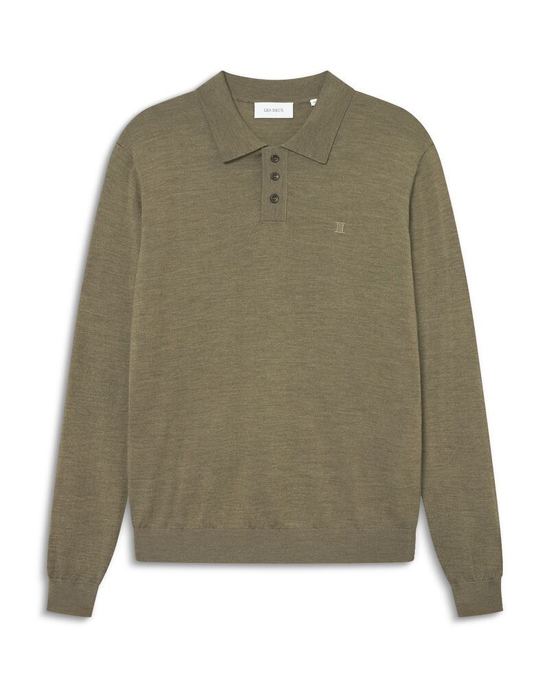 レ ドゥ メンズ トップス ポロシャツ Les Deux Greyson Merino Pololive オリーブ