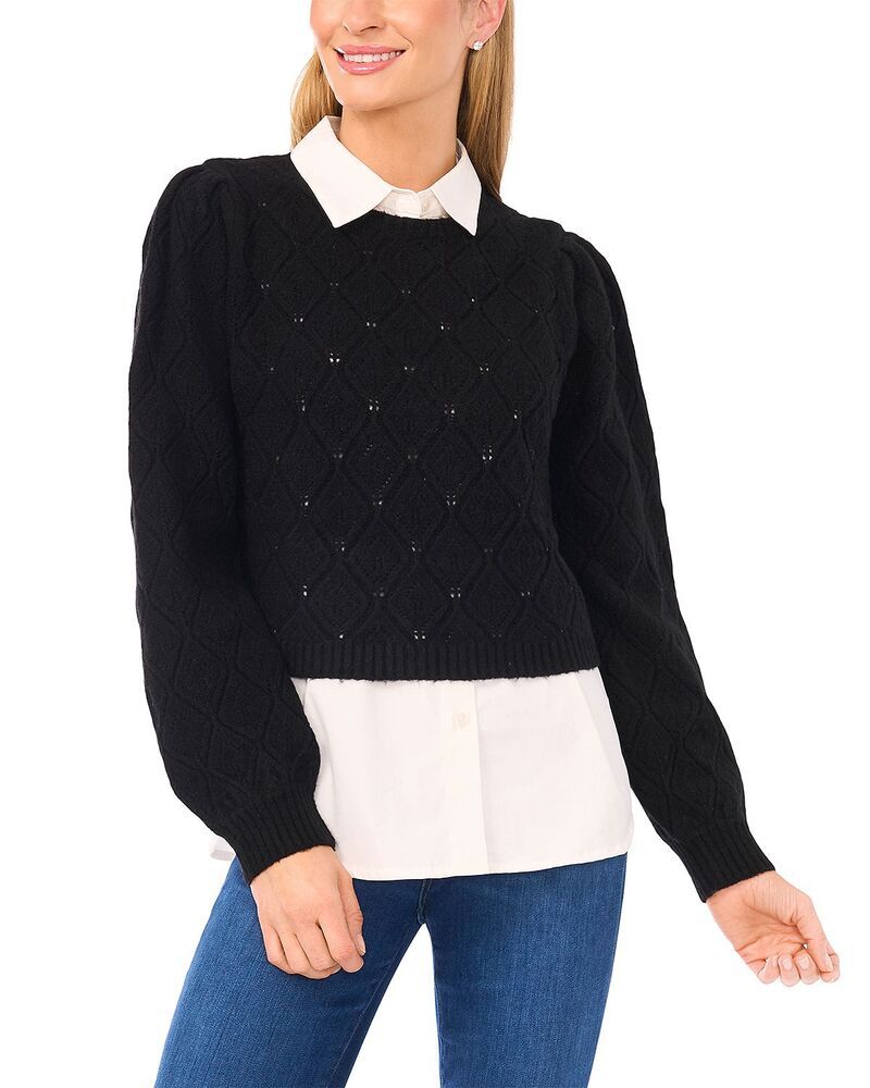 テッドベーカー レディース アウター ニット・セーター Ted Bakerumer Pointelle Twofer Sweaterich Black ブラック