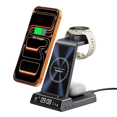 【Garmin Watch専用】3in1 ワイヤレス充電器、ガーミン充電器 スタンド 充電ケーブル付き、iPhone/Galaxy/Pixel対応 充電スタンド、Garmin Forerunner/Venu/Instinct/Approach 64038cc6