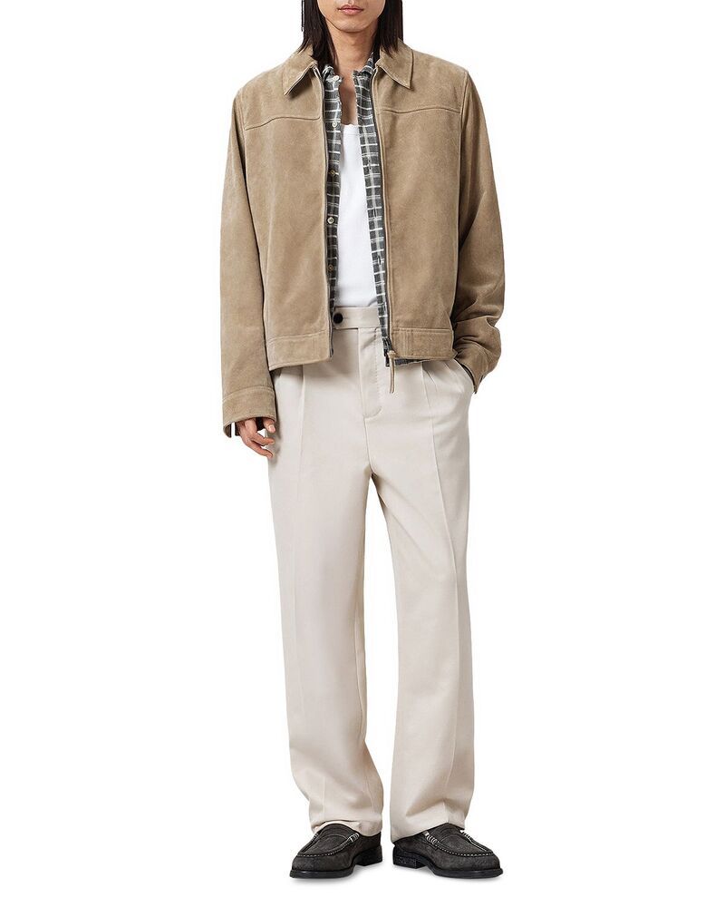 オールセインツ メンズ ボトムス カジュアルパンツ プリーツ トール ALLSAINTS Tallis Pleated Straight Fit Pants Feather Taupe トープ オールセインツ メンズ ボトムス カジュアルパンツ プリーツ トール ALLSAINTS Tallis Pleated Straight Fit Pants Feather Taupe トープ