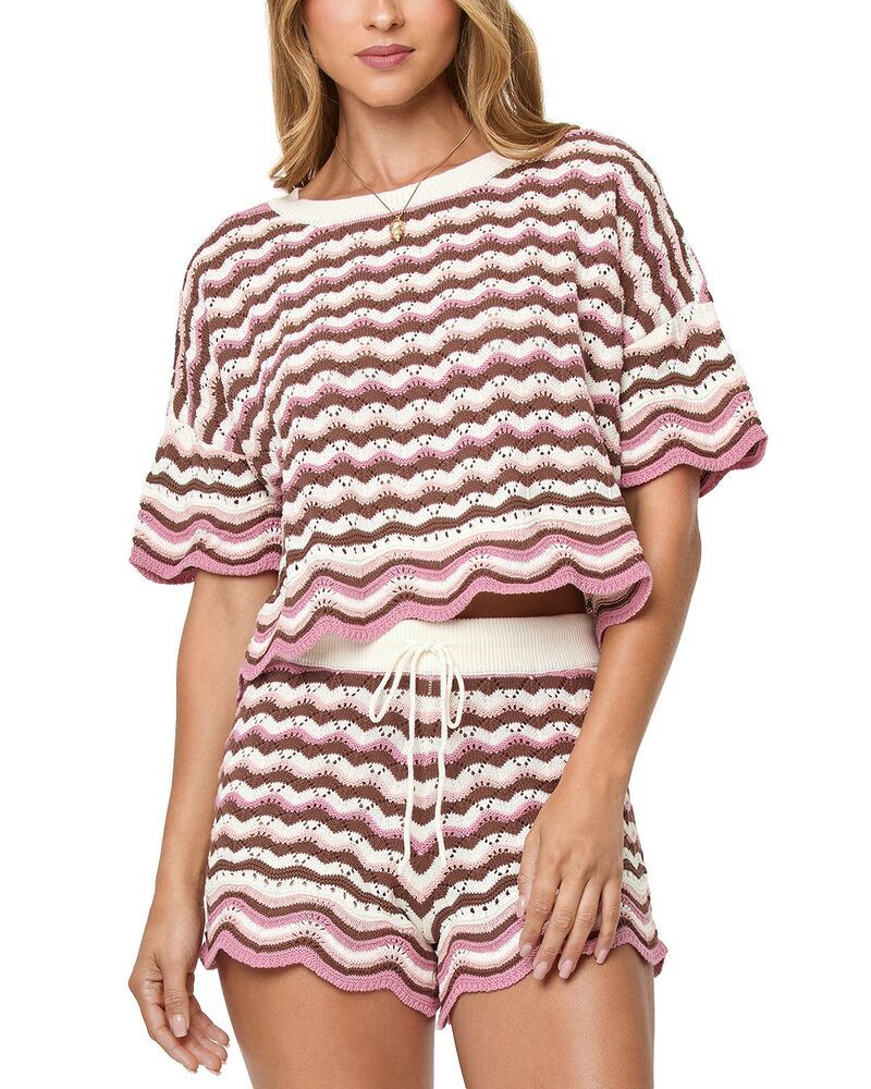エルスペース レディース トップス シャツ LSpace LSunchaser Scalloped Cover Up Crop Top Neapolitan
