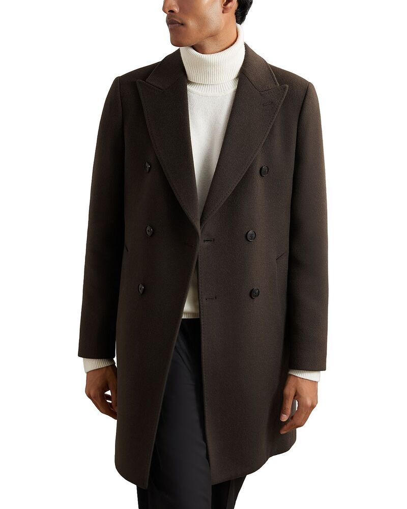 レイス メンズ アウター コート レギュラーフィット ウール REISS Timpano Wool Blend Regular Fit Double Breasted Overcoat Darkhaki カーキ