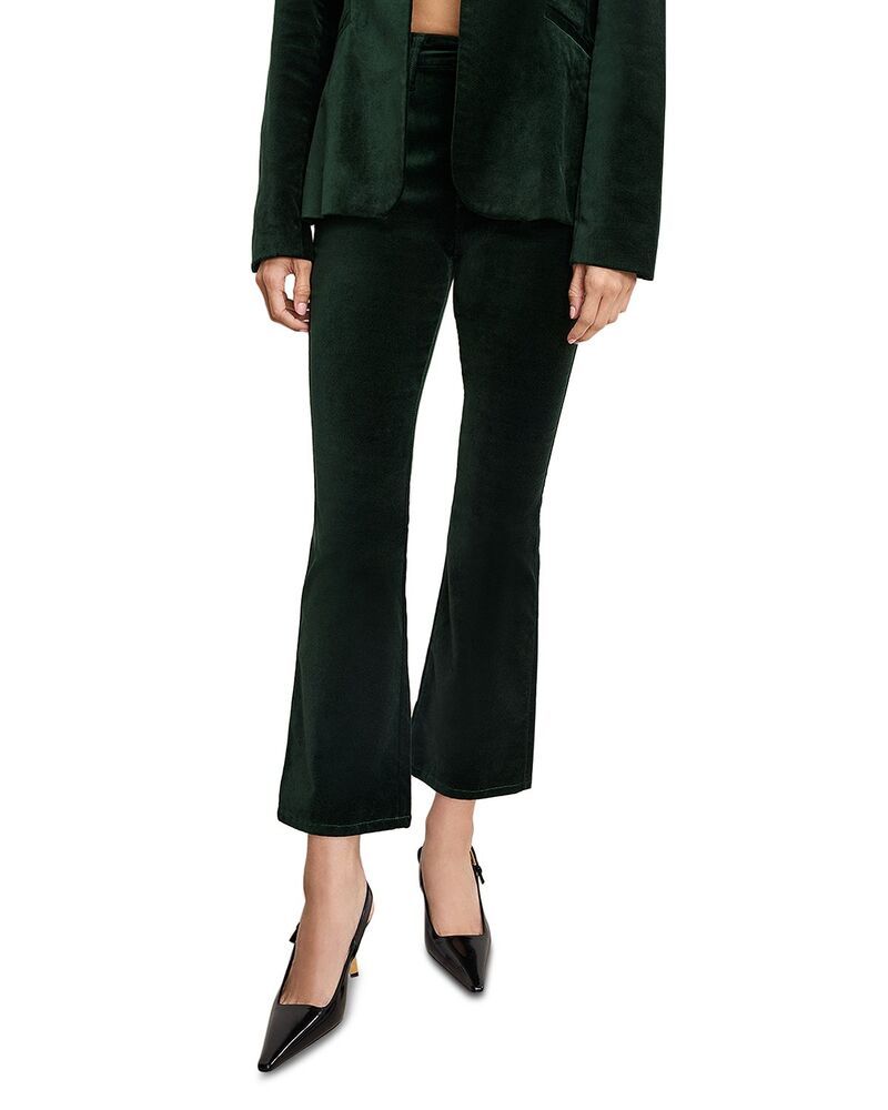 グッドアメリカン レディース ボトムス カジュアルパンツ ベルベット Good American Velvet Good High Rise Kick Flare Pants Pine Green グリーン