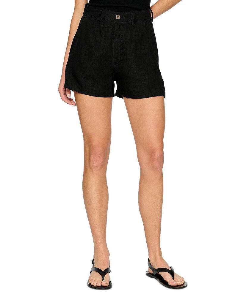 ディーエル 1961 レディース ボトムス ハーフパンツ・ショーツ ショートパンツ リネン DL1961 Taylor Linen High Rise Shorts Black Line ブラック
