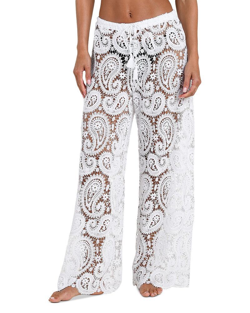 ラジャンス レディース ボトムス カジュアルパンツ LAGENCE Geraldine Paisley Crochet CoverUpants White ホワイト