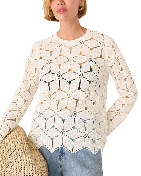 ホイッスルズ レディース トップス シャツ レース Whistles Crocheted Lace Top White ホワイト