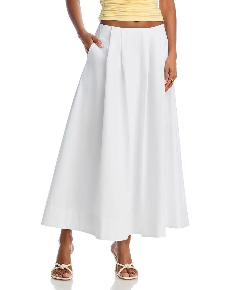ルーシーパリ レディース ボトムスカート Lucy Paris Poplin Skirt White ホワイト