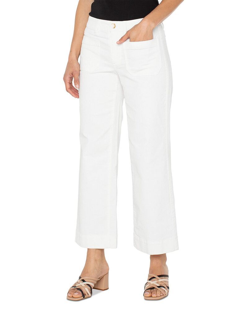 リヴァプール ロサンゼルス レディース ボトムス カジュアルパンツ ワイドレッグ コーデュロイ Liverpoolos Angeles Corduroy Crop Wide Leg Pants Vintage White ホワイト