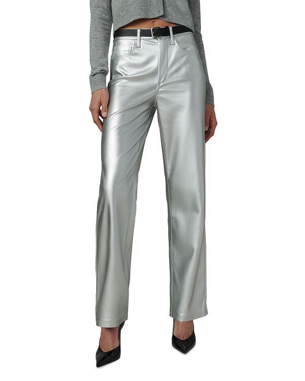 ジョーズジーンズ レディース ボトムス デニムパンツ レザー フェイクレザー Joes Jeans The Margot Faux Leather Straight Jeans in Plated Silver シルバー