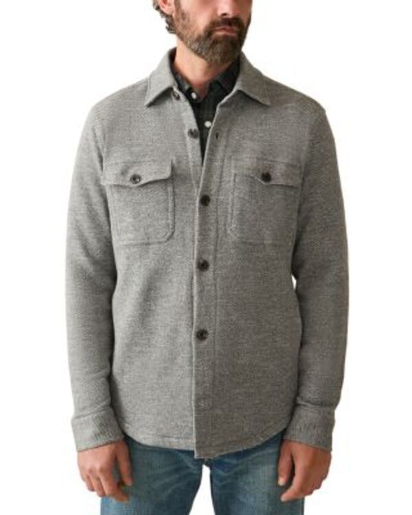 ファレティ メンズ アウター ジャケット・ブルゾン シャツ Faherty Inlet Shirt Jacket Medium Grey Mlange グレー