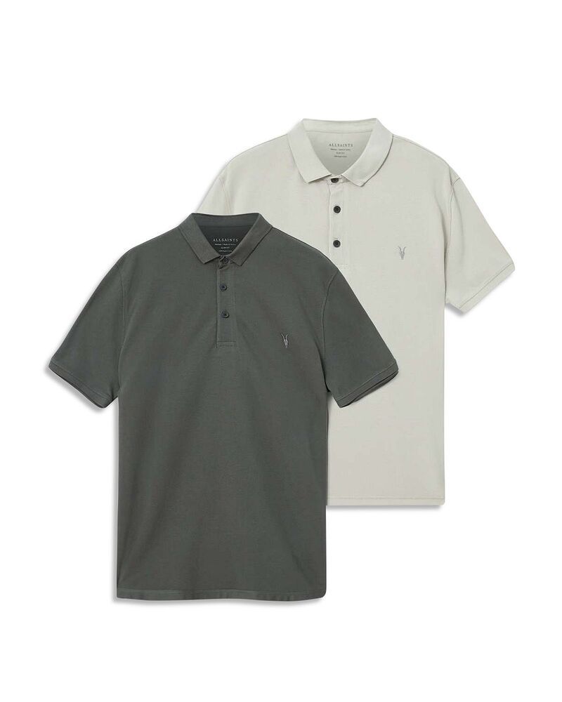 オールセインツ メンズ トップス ポロシャツ スリムフィット ALLSAINTSlim Fit Polo Pack of 2 Maple Green グリーン