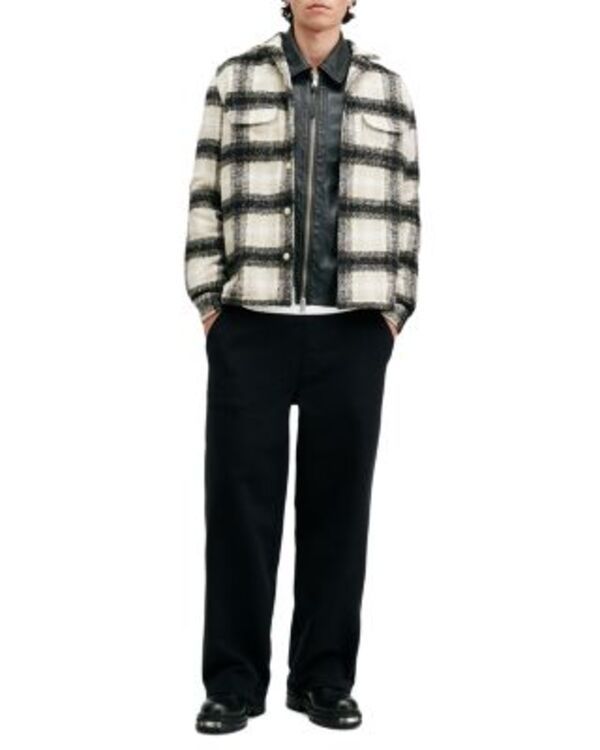 オールセインツ メンズ アウター ジャケット・ブルゾン リラックスフィット シャツ ALLSAINTS Lapse Relaxed Fit Plaid Shirt Jacket Black Grey ブラック