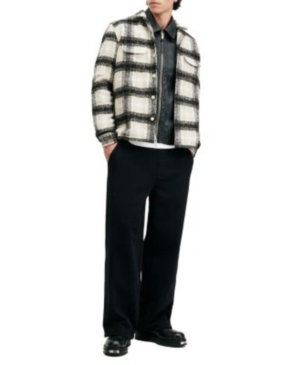 オールセインツ メンズ アウター ジャケット・ブルゾン リラックスフィット シャツ ALLSAINTS Lapse Relaxed Fit Plaid Shirt Jacket Black Grey ブラック