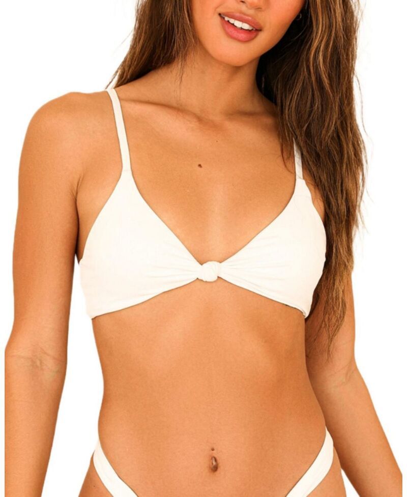 ディッピン・デイジー レディース 水着 トップのみ Dippin Daisys Zen Knotted Triangle Bikini Top White ホワイト