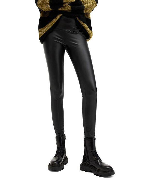 オールセインツ レディース ボトムス レギンス レザー フェイクレザー ALLSAINTS Cora Faux Leather Leggings Black ブラック