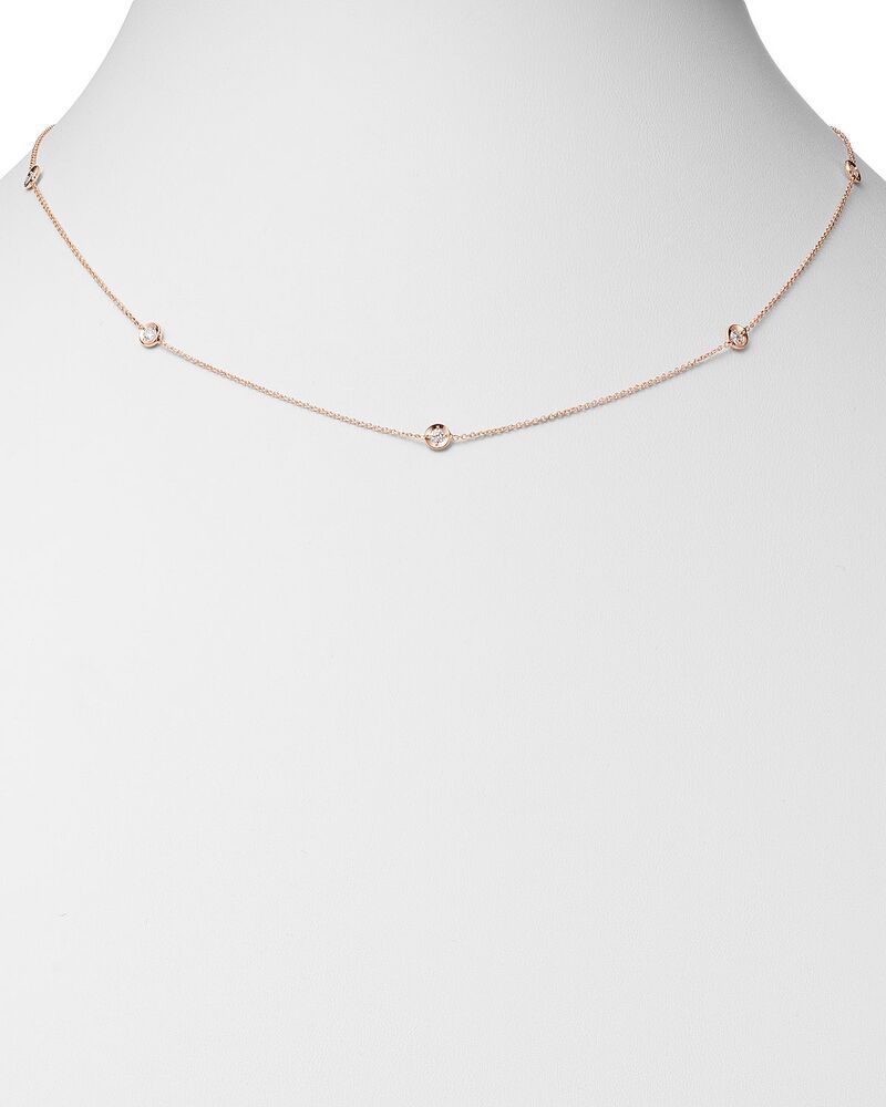 ロバートコイン レディース アクセサリー ネックレス・チョーカー・ペンダントトップ レース Roberto Coin 18K Goldiamond Stationecklace 18 Rose Gold ゴールド