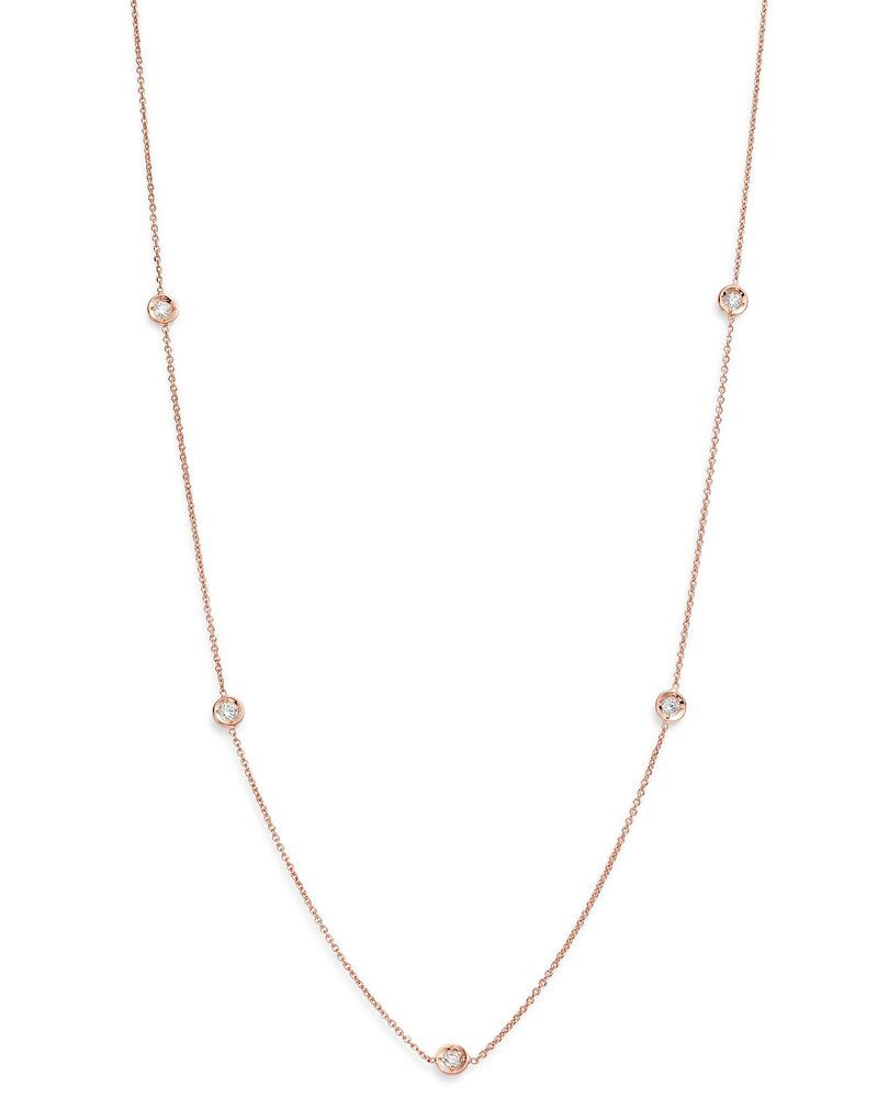 ロバートコイン レディース アクセサリー ネックレス・チョーカー・ペンダントトップ レース Roberto Coin 18K Goldiamond Stationecklace 18 Rose Gold ゴールド