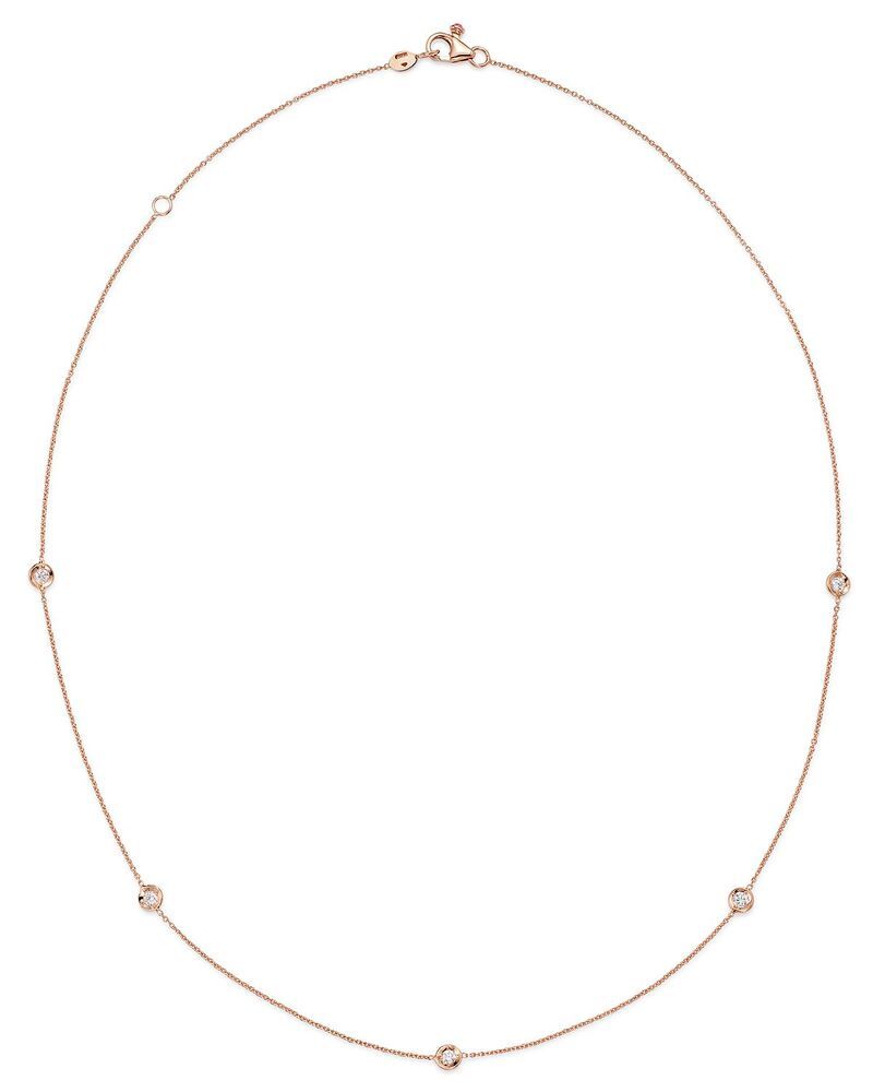 ロバートコイン レディース アクセサリー ネックレス・チョーカー・ペンダントトップ レース Roberto Coin 18K Goldiamond Stationecklace 18 Rose Gold ゴールド