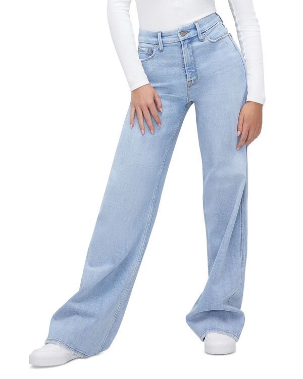 グッドアメリカン レディース ボトムス デニムパンツ ワイドレッグ ジーンズ Good American Good Skate High Rise Wide Leg Jeans indigo Indigo インディゴ