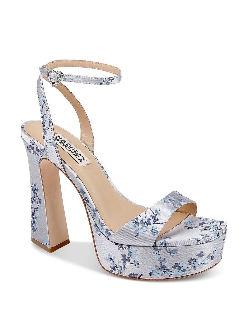 バッジェリーミシュカ レディース シューズ サンダル プラットフォーム ヒール Badgley Mischka Womens Caia Square Toe Higheel Platform Sandals Light Blue ブルー