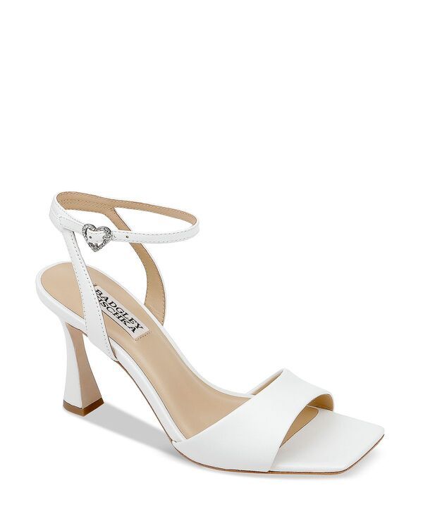バッジェリーミシュカ レディース シューズ サンダル ヒール Badgley Mischka Womens Cady Square Toe Higheel Sandals White Leather ホワイト