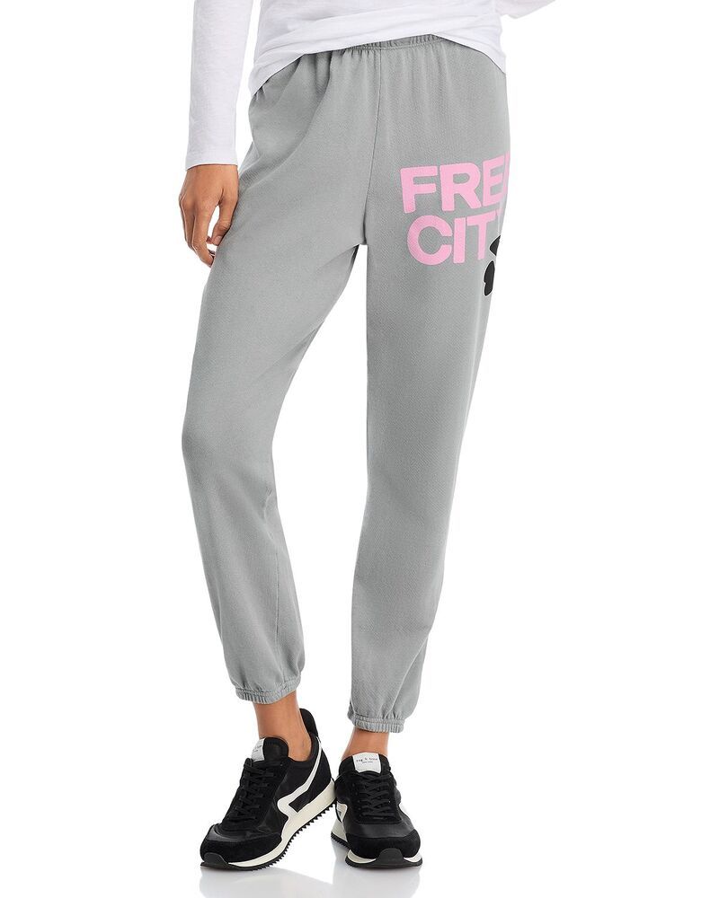 フリーシティ レディース ボトムス カジュアルパンツ スウェットパンツ コットン ロゴ FREECITY FREE CITY Cotton Logo Sweatpantsilver Cloud シルバー