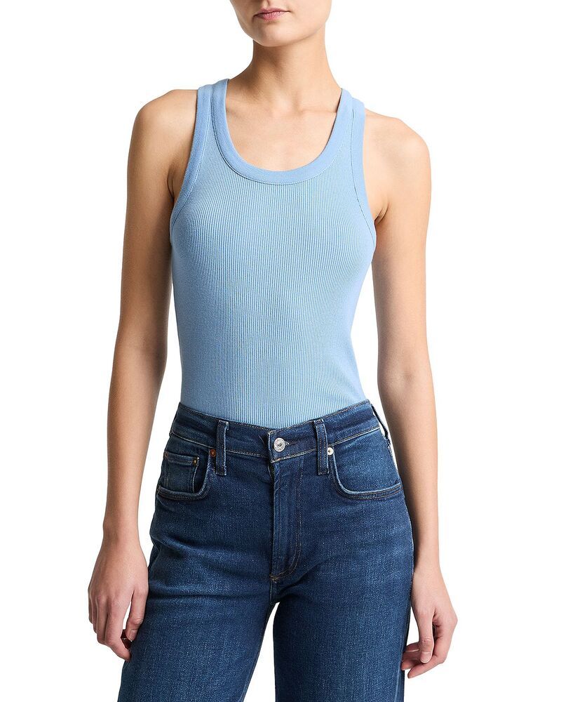 ヴィンス レディース トップス タンクトップ リブ Vince Ribbed Scoop Neck Tank Hydra