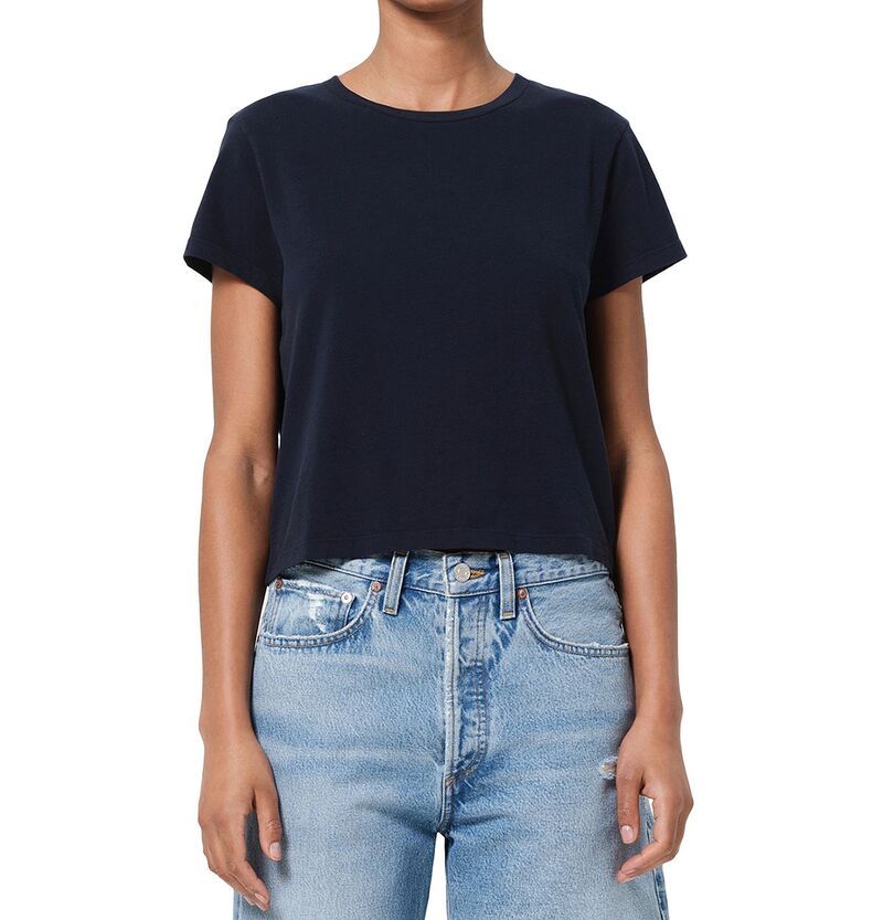 アゴルド レディース トップス Tシャツ コットン AGOLDE Adine Cotton Shrunken Tee Storm