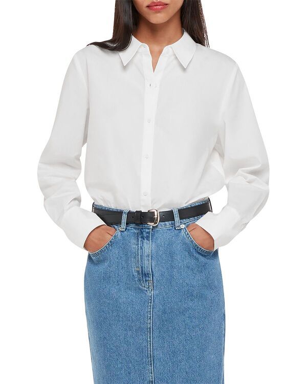 ホイッスルズ レディース トップス シャツ コットン Whistles Boxy Cotton Shirt White ホワイト