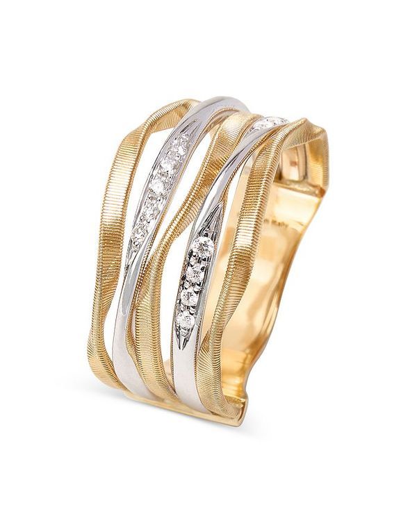 マルコ ビチェゴ レディース アクセサリー リング Marco Bicego 18K Yellow Gold Marrakech Onde Diamond Multirow Ring Gold ゴールド