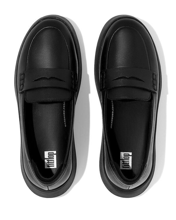 フィットフロップ レディース シューズ スリッポン・ローファー プラットフォーム FitFlop Womens FMode Platform Penny Loafers All Black ブラック フィットフロップ レディース シューズ スリッポン・ローファー プラットフォーム FitFlop Womens FMode Platform Penny Loafers All Black ブラック