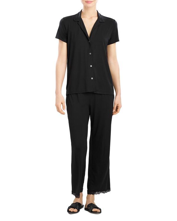 ナトリ レディース アンダーウェア ナイトウェア Natori Feathers Essentialshort Sleeve Pajama Set Black ブラック
