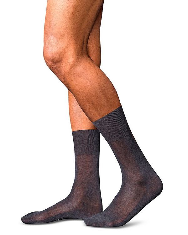 ファルケ メンズ アンダーウェア 靴下 Falke No 9 Fil dEcosse Mercerized Dress Socks Anthracite Melange