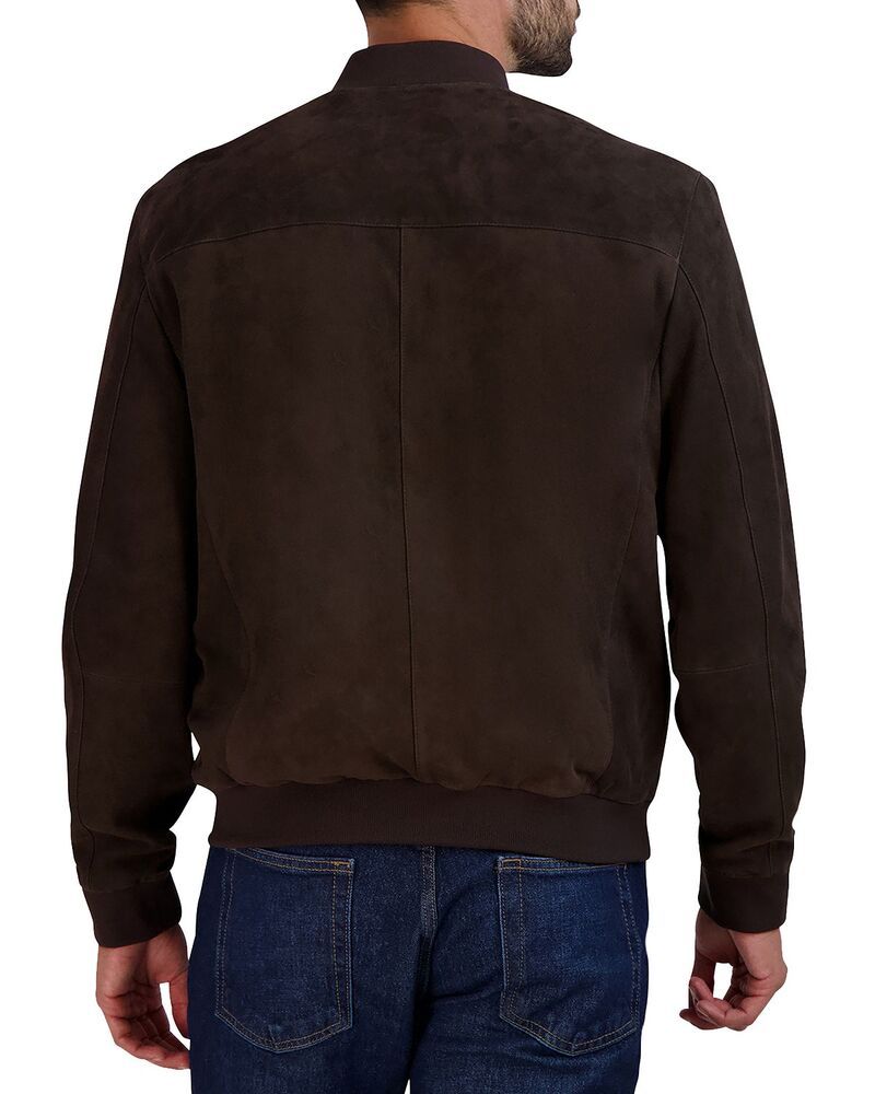 コールハーン メンズ アウター ジャケット・ブルゾン スエード Cole Haan Suede Bomber Jacket Dark Chocolate チョコレート
