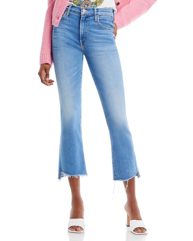 マザー レディース ボトムス デニムパンツ ブーツカット ブーツ ジーンズ MOTHER The Insider High Rise Crop Step Fray Bootcut Jeans Out Of The Blue ブルー