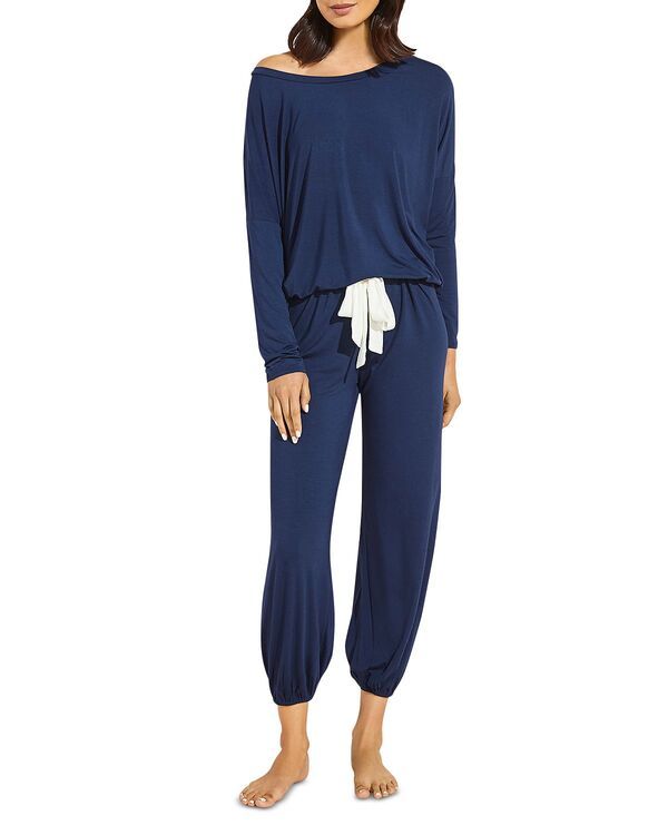 エバージェイ レディース アンダーウェア ナイトウェア Eberjey Gisele Slouchy Pajama Set NavyIvory アイボリー