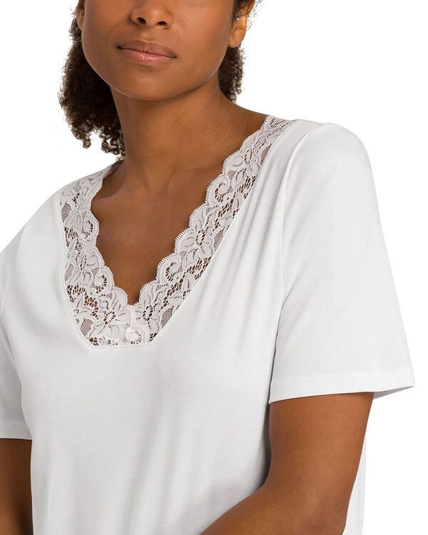 ハンロ レディース アンダーウェア ナイトウェア Hanro Momentshort Sleeve Longown White ホワイト