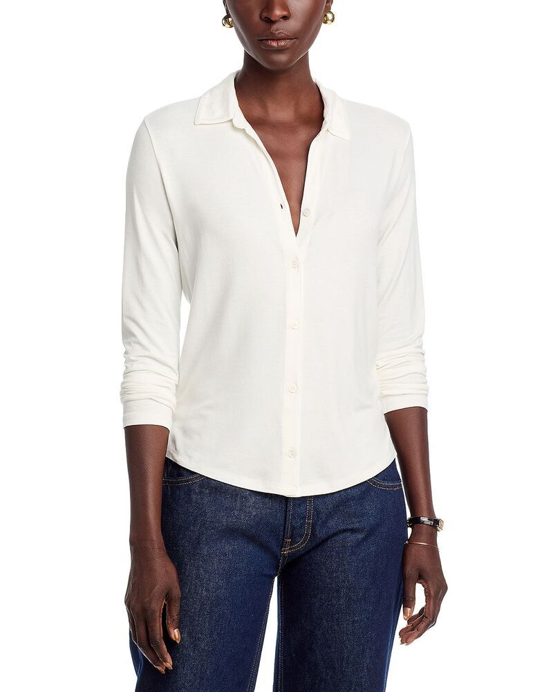 マジェスティック レディース トップス シャツ ニット Majestic Filaturesoftouch Knit Shirt Cream クリーム