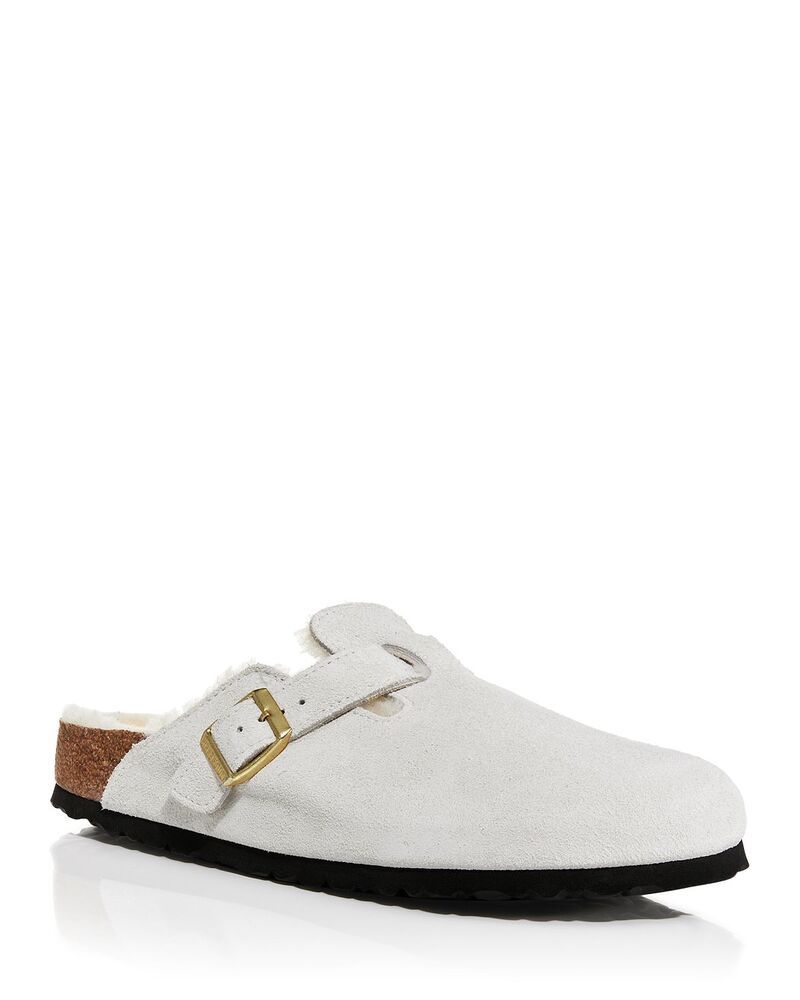 ビルケンシュトック レディース シューズ サンダル Birkenstock Womens Boston Shearling Clogs Antique White ホワイト