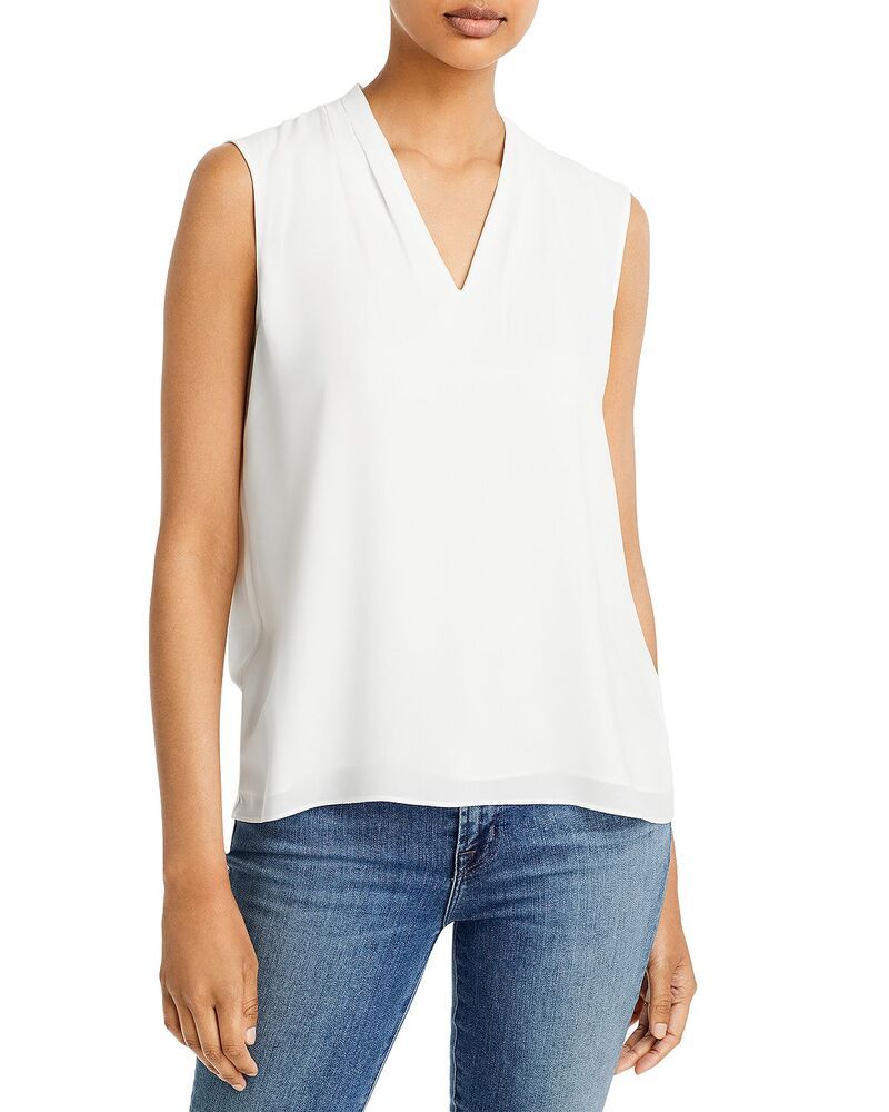 ティー・タハリ レディース トップス シャツ Vネック ノースリーブ Tahari Edie Sleeveless VNeck Top Exclusive White Star ホワイト