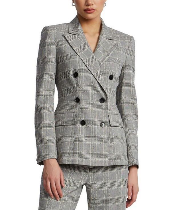 ビーシービージーマックスアズリア レディース アウター ジャケット・ブルゾン ブレザー BCBGMAXAZRIA Glen Plaid Blazer Black White ホワイト