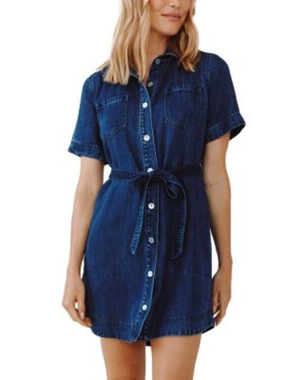 ベラダール レディース トップス シャツ Bella Dahl Short Sleeve Utility Shirt Dress Horizon Blue Wash ブルー