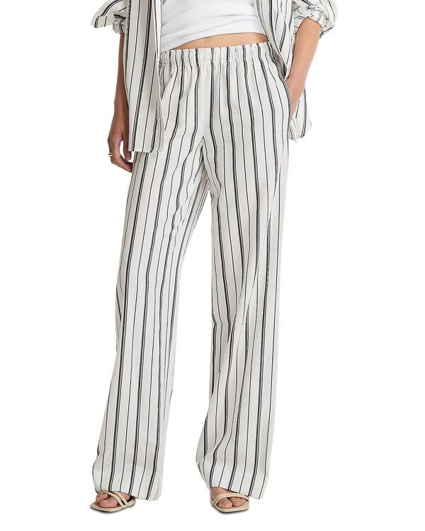 ヴィンス レディース ボトムス カジュアルパンツ Vince Resort Stripe Drawstring Pants WhiteBlack ホワイト