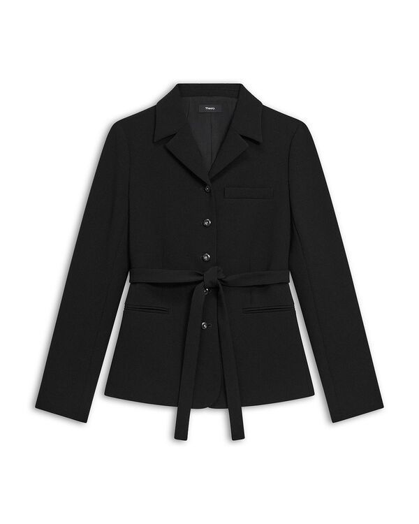 セオリー レディース アウター ジャケット・ブルゾン Theory Tie Waist Jacket Black ブラック