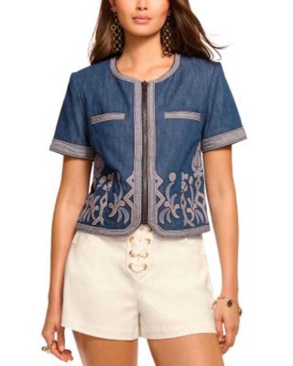 レイミー ブルック レディース アウター ジャケット・ブルゾン Ramy Brook Nicko Jacketonal Embroideredenim デニム