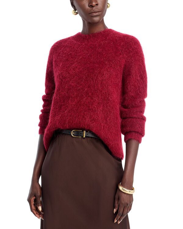 ヴィンス レディース アウター ニット・セーター クルーネック Vince Crewneck Brushed Sweaterose Wine ワイン