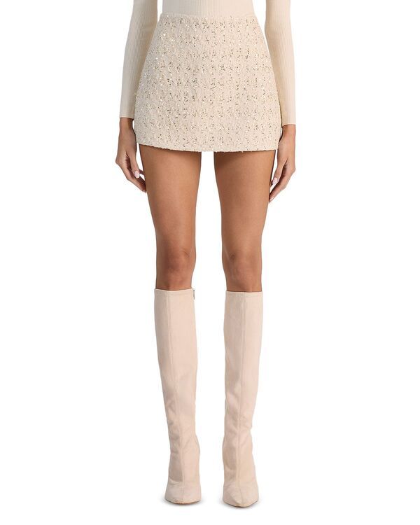 アリスアンドオリビア レディース ボトムスカート ミニ ツイード Alice and Olivia Rubi Tweed Micro Mini Skirt Natural