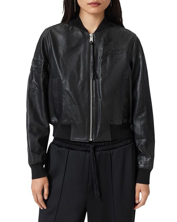 オールセインツ レディース アウター ジャケット・ブルゾン レザー ALLSAINTS Orten Leather Bomber Jacket Black ブラック