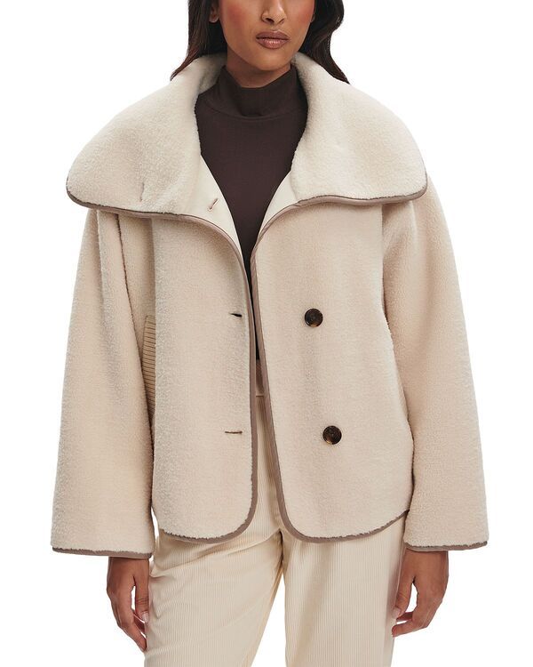 バーレイ レディース アウター ジャケット・ブルゾン Varley Romane Boxy Sherpa Jacket Sandshell